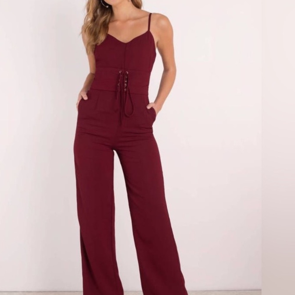 Wayf Burgundy Women's Jumpsuit - Preloved